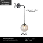 Nordic Brass Glass Wall Sconce: Elegant Living Room Bedside Lighting