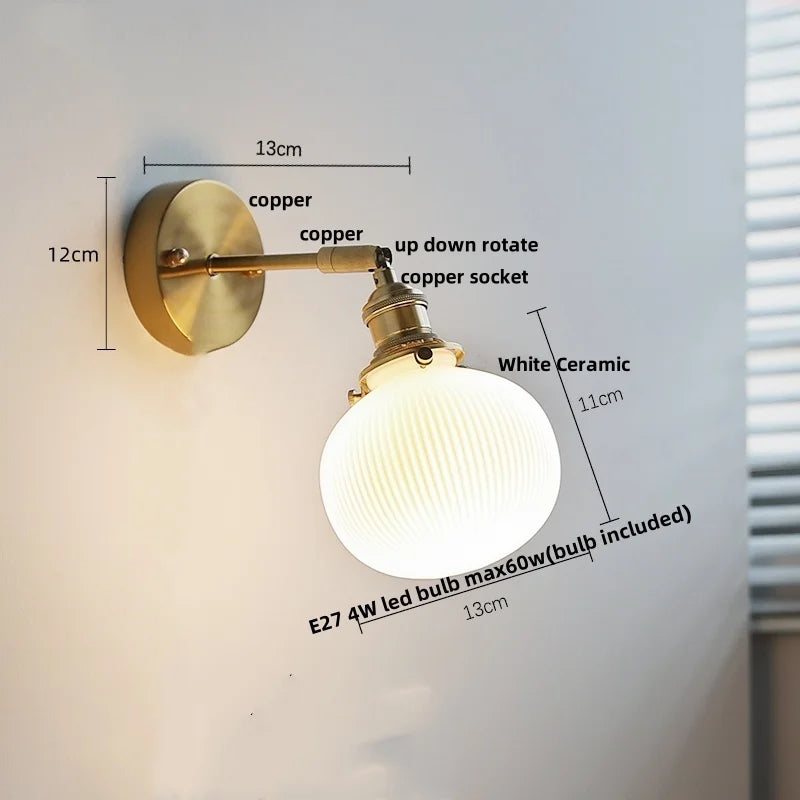 White Glass LED Wall Light | Modern Rotate Plug-In Sconce Lampara De Pared