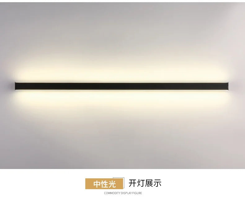 Minimalist Line Wall Lamp for Bedroom Headboard Hallway Creative Strip Light