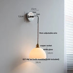 Afralia™ Ceramic LED Wall Lamp with Pull Chain Switch, Adjustable Stair Light Sconce