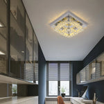 Crystal LED Square Chandelier Ceiling Lamp for Bedroom Living Room Home Decor
