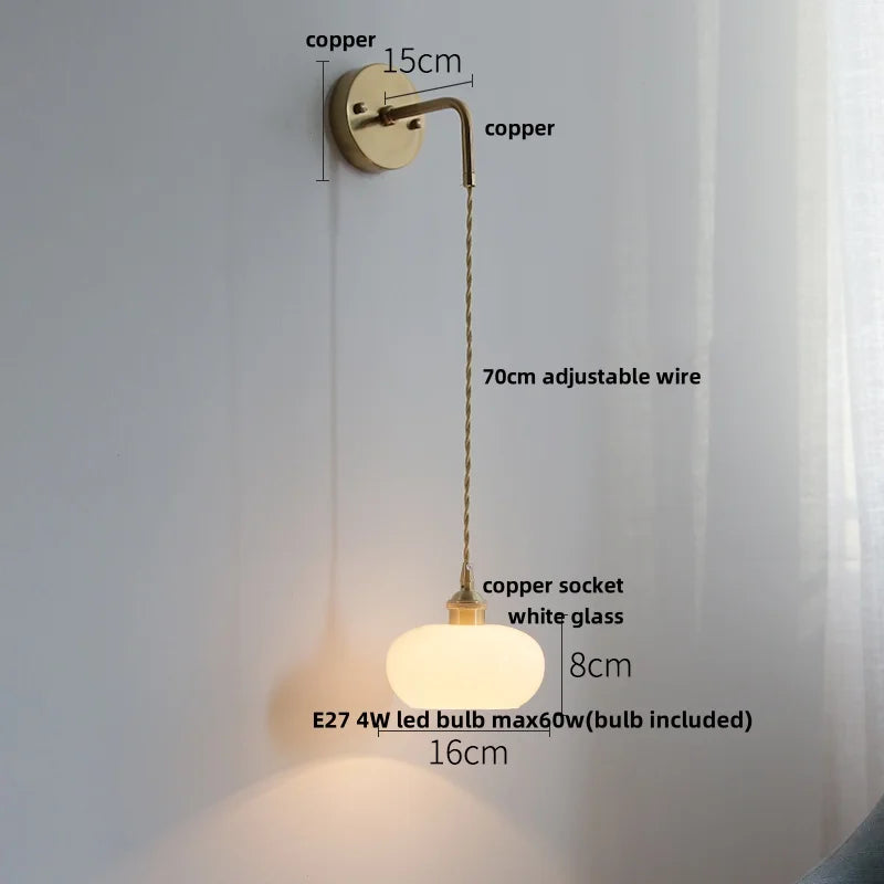 Moon ABS LED Wall Light Fixture, Adjustable Nordic Modern Bedside Lamp