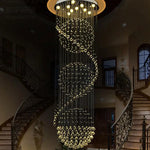 Crystal Spiral Chandelier: Modern LED Indoor Lighting for Luxurious Living Spaces