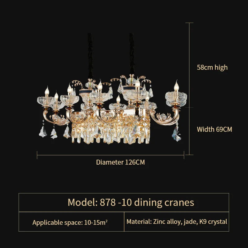 Crystal Candle Chandelier for Home Living Room Dining Bedroom