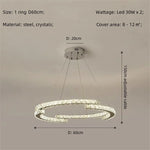 Crystal LED Chandelier Pendant Light Modern Luxury Foyer Ceiling Lamp