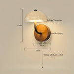 White Glass LED Wall Lamps Pull Chain Yellow Travertine Modern Bathroom Light