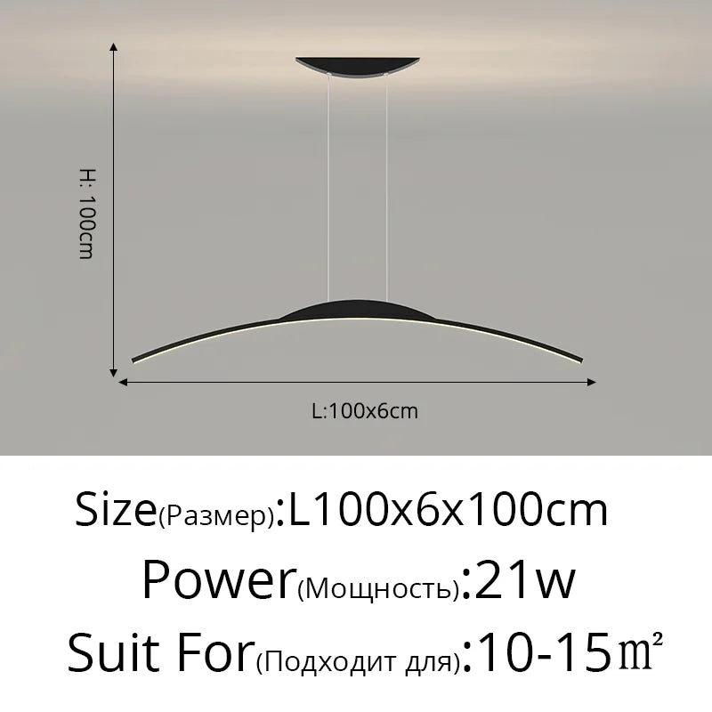 LED Ceiling Pendant Lamp: Minimalist Chandelier, Height Adjustable, Home Decor Solution