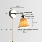 Afralia™ Ceramic LED Wall Light Sconce, Pull Chain Switch, Modern Style