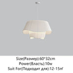 Cream Fabric Chandelier: Retro Nordic Attic Light for Bedroom, Living Room, Dining Room