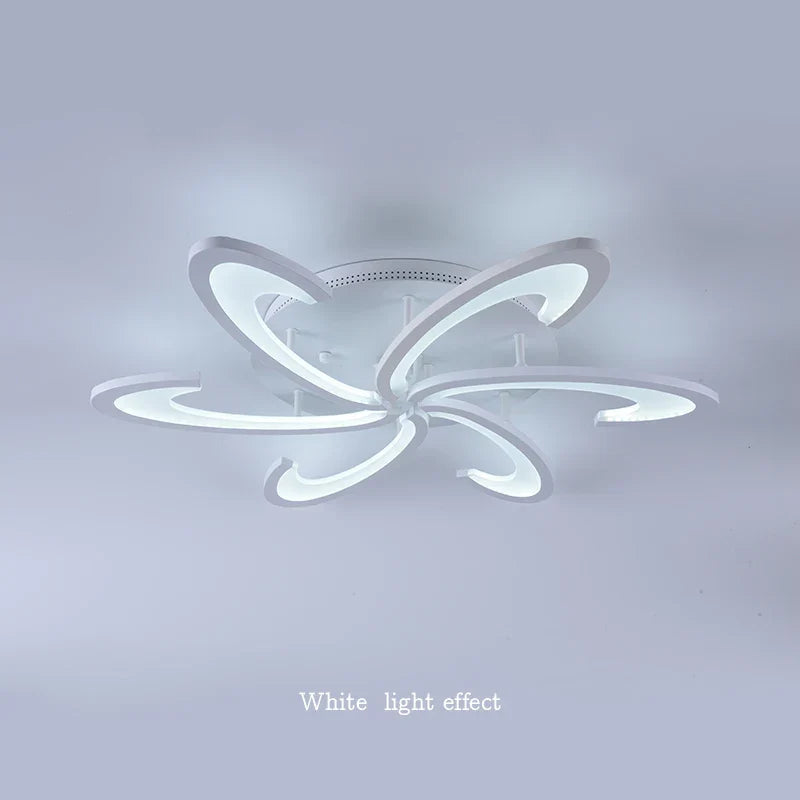 Flower Ceiling Lamp: Modern Chandelier Acrylic RC Dimming Pendant Light Fixture