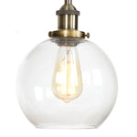 Vintage Glass LED Wall Sconce Iron Pull Chain Switch Light