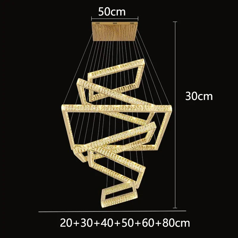 Crystal Chandelier: Elegant Living Room & Stair Pendant Light