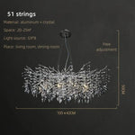 Luxury Crystal Chrome Chandelier Silver Gold LED Tree Branch Chandelier for Living Dining Room