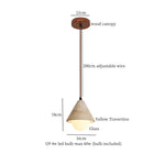 Yellow Travertine Glass LED Pendant Lights for Dining and Living Room