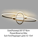 Oval Black LED Ceiling Light for Living Room, Bedroom, Kitchen, and Study