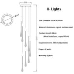 Modern Crystal Chandelier Water Drop Design LED Hanging Lighting for Villa Lobby by Afralia™
