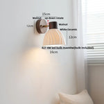 White Flower Ceramic LED Wall Sconce with Wood Base and Copper Rotate
