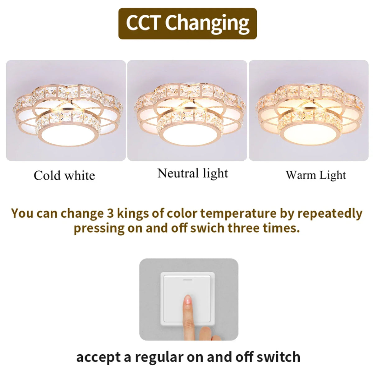 Crystal LED Chandelier Ceiling Lamp Modern Elegant Indoor Decor Luminaire