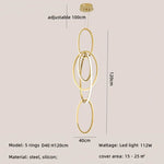 Gold Steel Pendant Light for Home Decor & Bar, Stylish LED Hanging Lamp