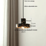 Afralia™ Terrazzo LED Pendant Lamp: Colorful Copper Modern Hanging Light