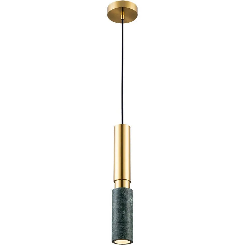 Long Tube Marble Ceiling Chandelier LED Pendant Light