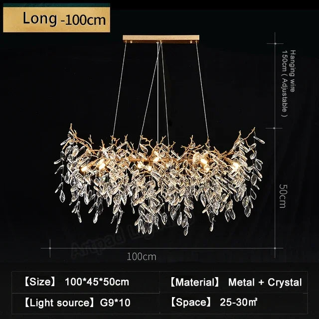 Luxury Crystal Chandeliers: Modern Metal Hanging Lamp for Dining Living Room Hotel Hall