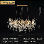 Luxury Crystal Chandeliers: Modern Metal Hanging Lamp for Dining Living Room Hotel Hall