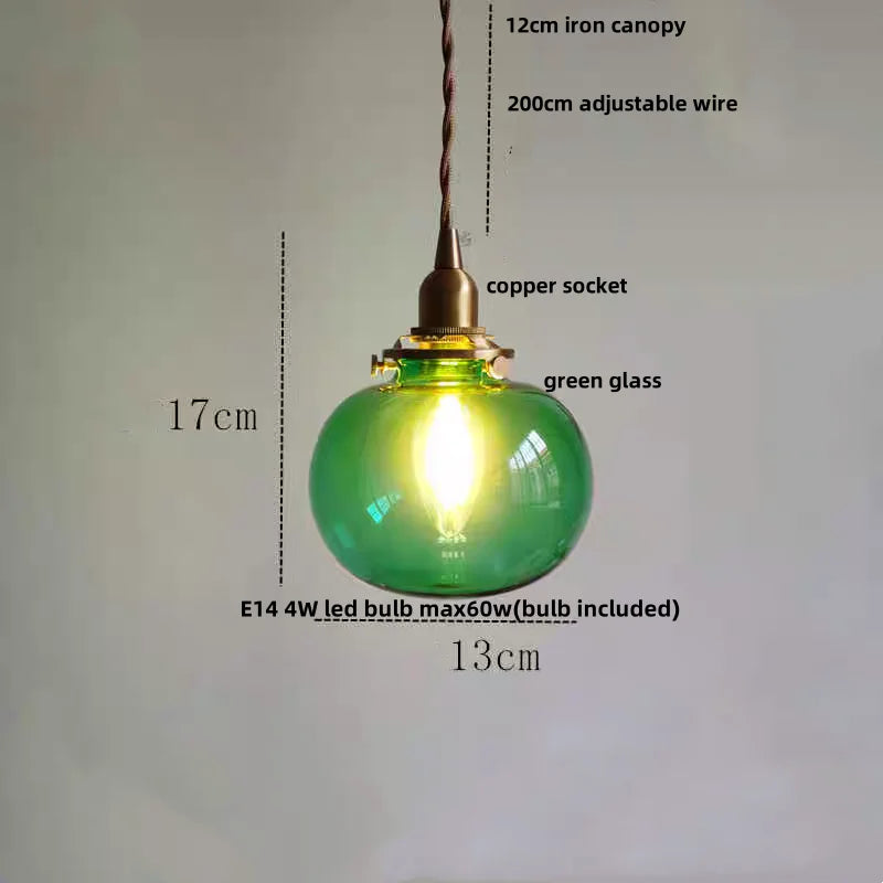 White Glass LED Pendant Lamp Nordic Modern Copper Socket Hanging Lights
