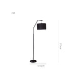 Modern Black Floor Lamp for Living Room & Bedroom Lighting
