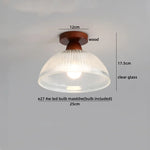 Wood Glass LED Ceiling Lights Modern Luminaria De Teto for Home Décor