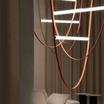 Modern Leather Belt Pendant Lights for Living Room Chandelier