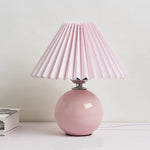 Nordic Ceramics Table Lamp - Modern Desk Light with Pleated Lampshade for Cozy Home Lighting
