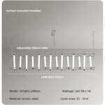 Modern Steel Bar LED Pendant Lights for Kitchen Island, Minimalist Acrylic Hanging Lamp Fixture