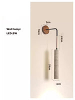 LED Natural Stone Round Linear Chandelier - Dimmable, Ceiling Hanging Lamps