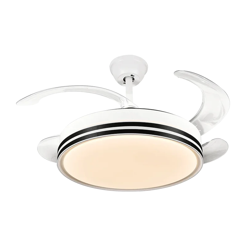 Modern LED Ceiling Fan with Retractable Blades and Remote Control