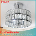 Modern LED Crystal Chandelier Adjustable Pendant Light for Kitchen Island Dining Room