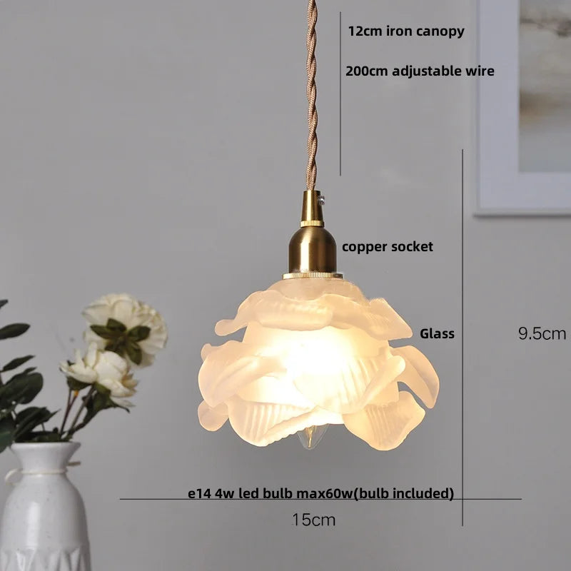 White Glass LED Pendant Light Nordic Modern Adjustable Hanging Light