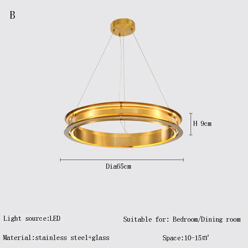 Gold Ring Chandelier: Modern Italian Design for Stylish Living Spaces