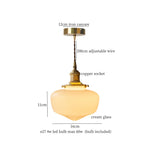Afralia™ Cream Glass LED Pendant Brass Hanging Lamp for Kitchen Restaurant Living Room