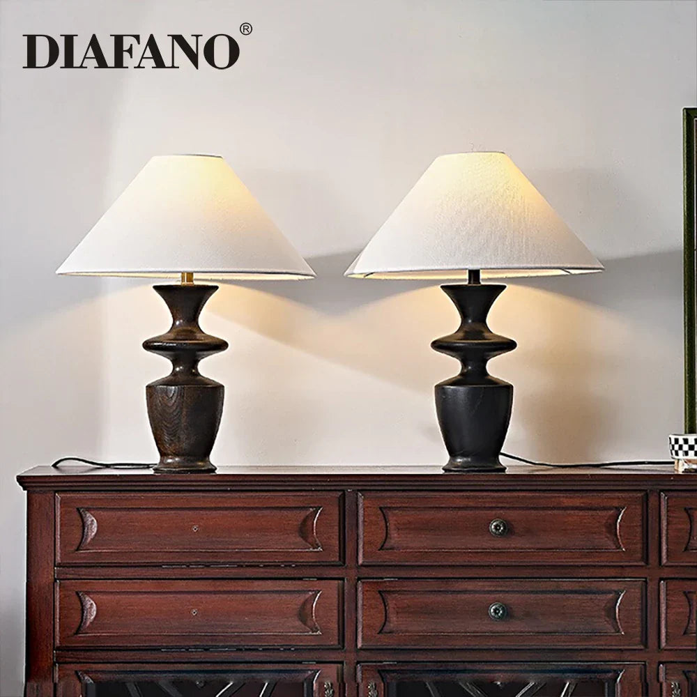 Walnut Black Wood Floor Lamp for Study Living Room Bedroom Lighting