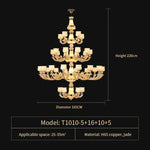 Natural Afghan Jade Villa Chandelier: High-Grade Living Room Lamp for Luxurious Atmosphere