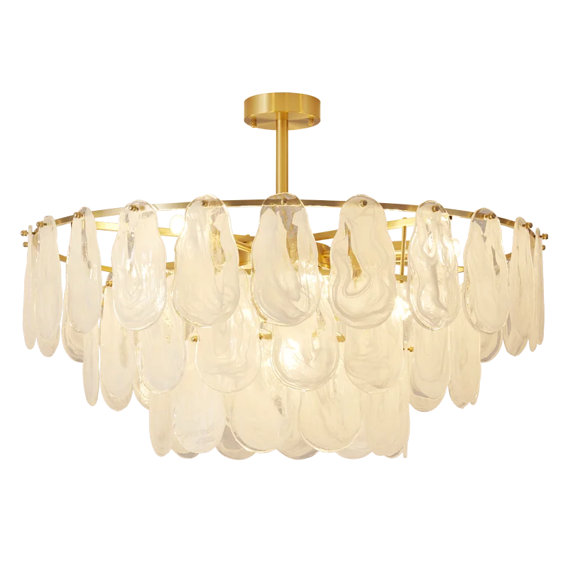 Luxury Copper Chandelier Light Glass Crystal Brass Master Bedroom French Living Room