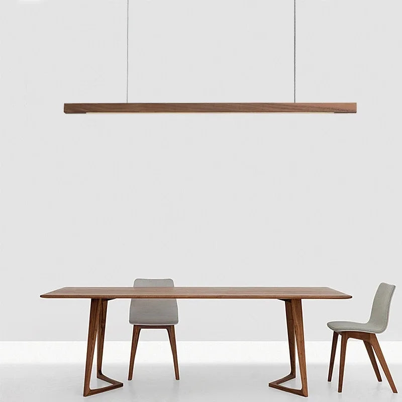 Walnut Wood Pendant Light LED Modern Minimalist Restaurant Bar Counter Droplight