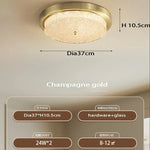 Retro Bronze Glass Ceiling Lamp for Bedroom Living Room Decor