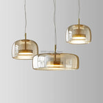 Amber Glass Chandelier Pendant Light for Living Room, Bedroom, Kitchen, and Bar