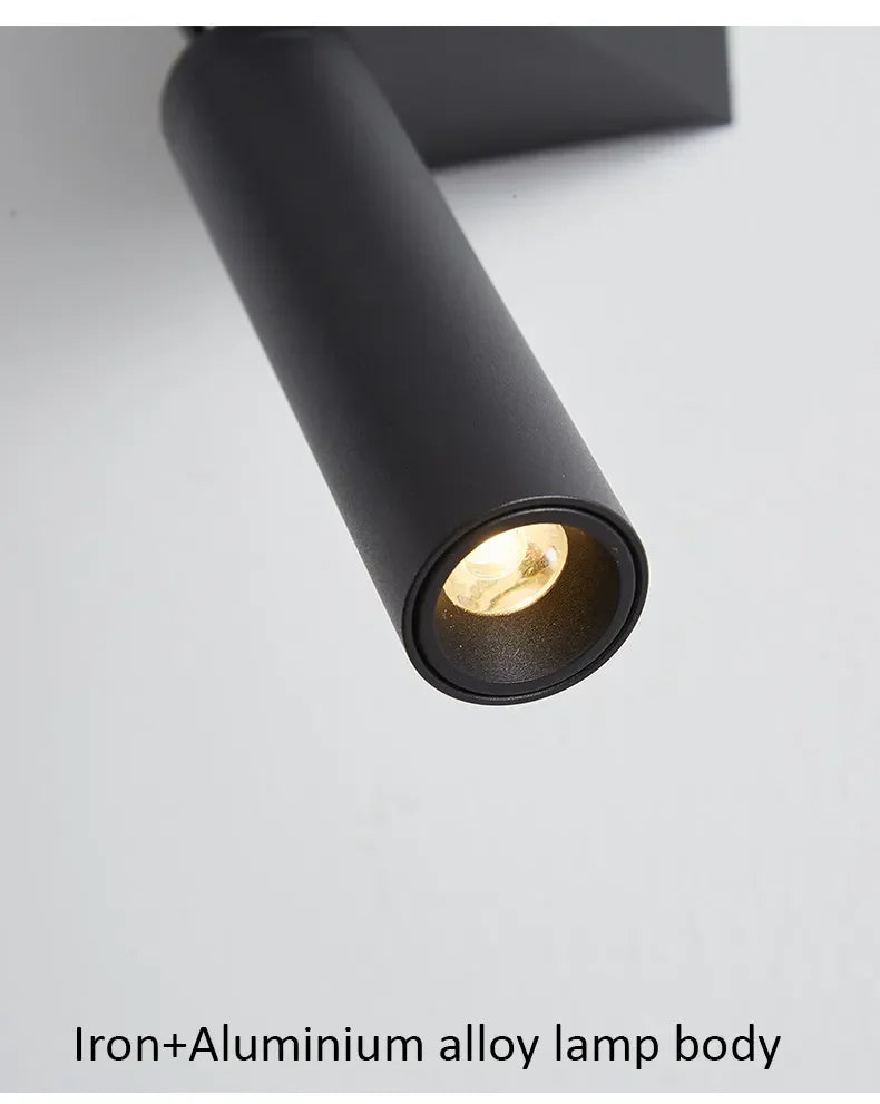 Modern LED Wall Light Black White Decor Bedside Sconce Lamp Spotlight