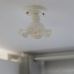 Nordic Modern White Flower Ceramic LED Ceiling Light by Afralia™