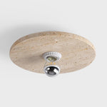 Natural Yellow Travertine Ceiling Lights with LED Edison Bulb