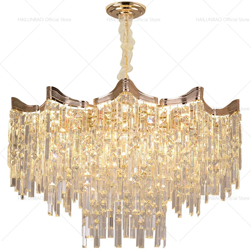 Tassel Crystal Chandelier: Postmodern Luxury Lamp for Living Room, Bedroom, and Restaurant