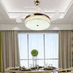 42" Invisible LED Ceiling Fan with Retractable Blades & Remote Control